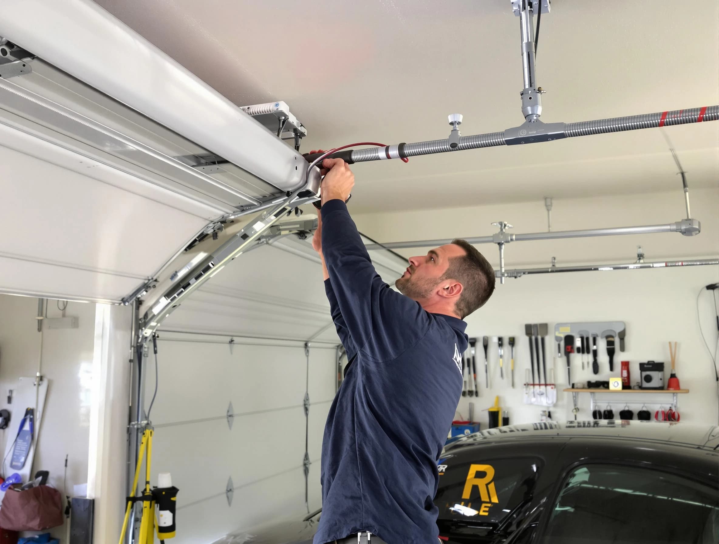 Victor Garage Door Repair technician performing garage door cable repair in Victor