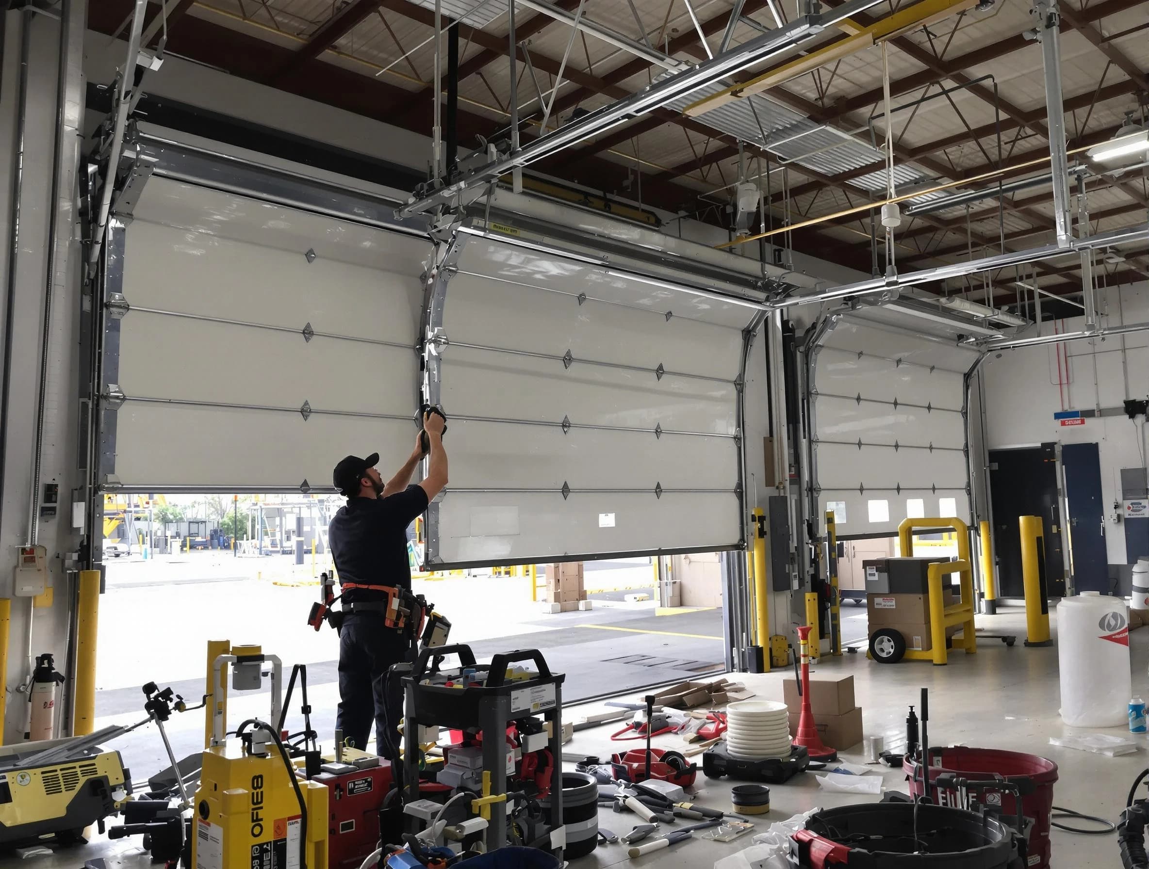 Victor Garage Door Repair technician performing commercial garage door repair in Victor