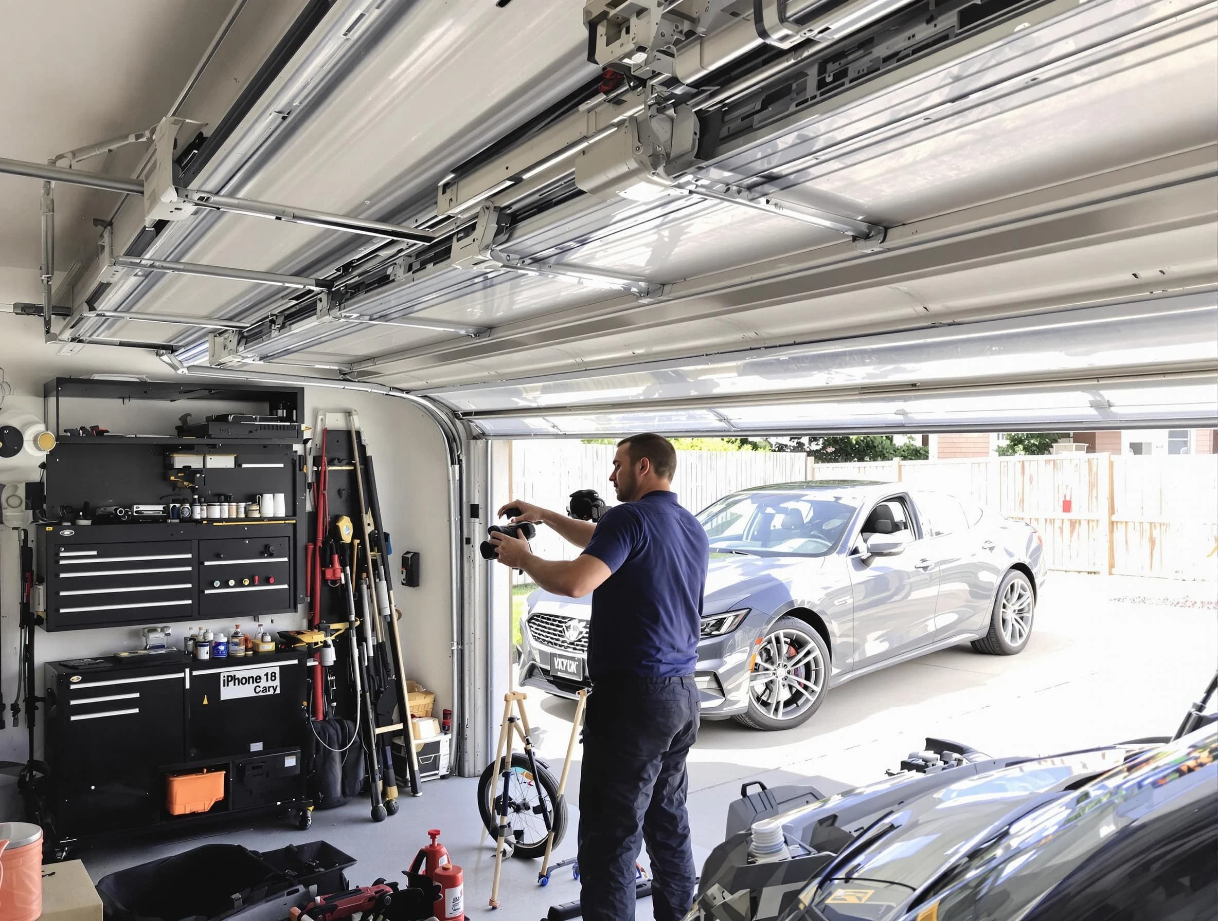 Victor Garage Door Repair technician fixing noisy garage door in Victor
