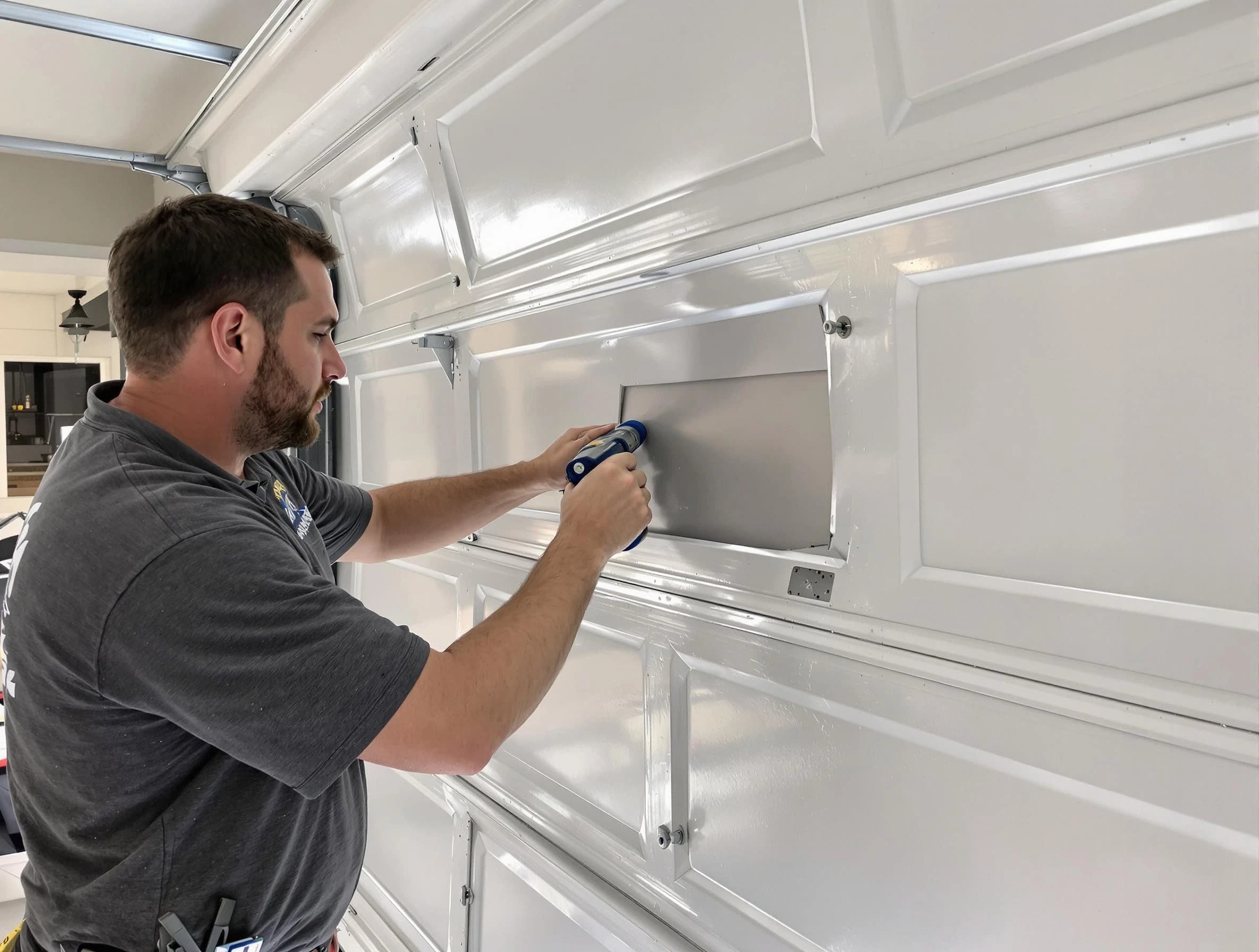 Garage door panel repair by Victor Garage Door Repair in Victor