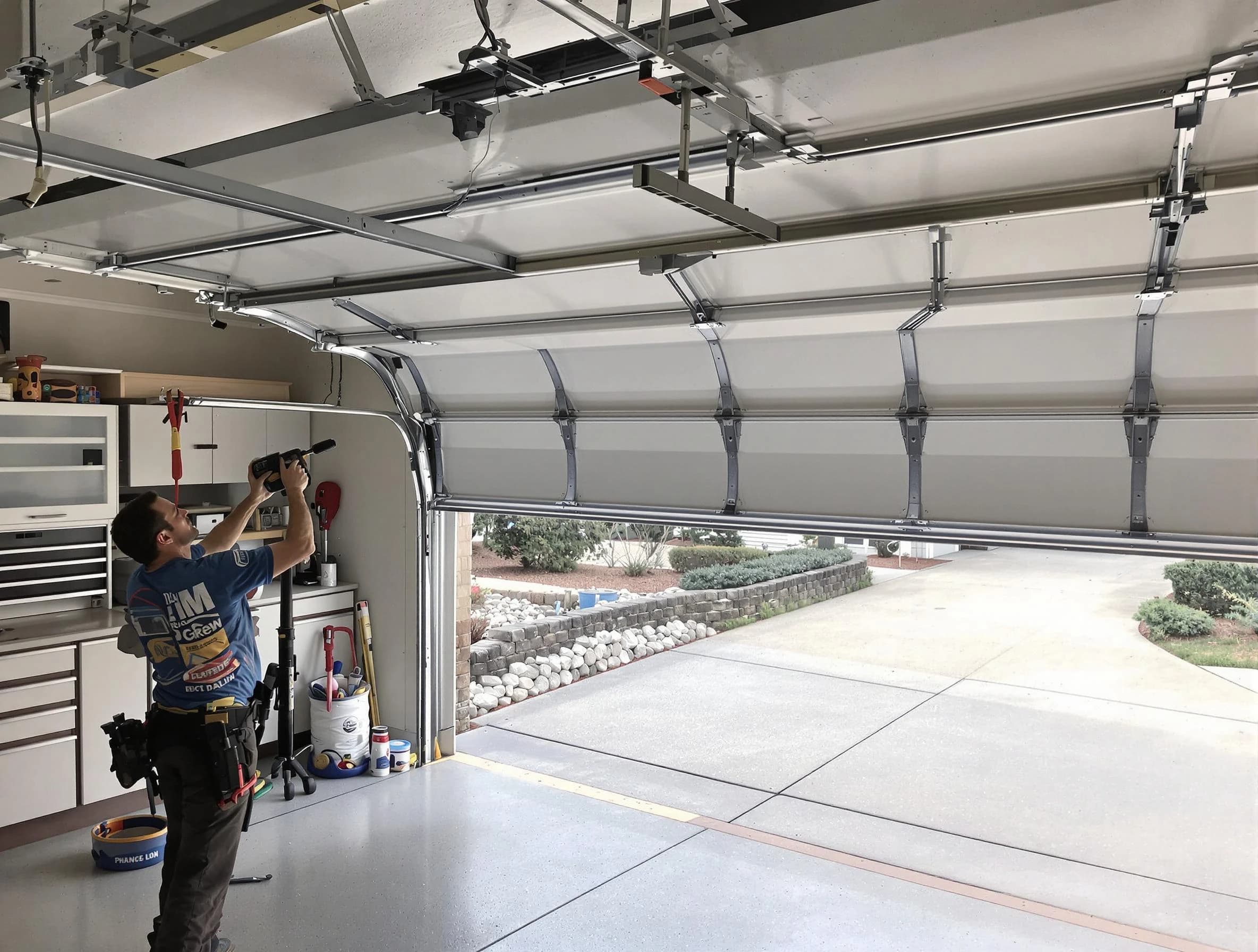 Garage door track repair service by Victor Garage Door Repair in Victor