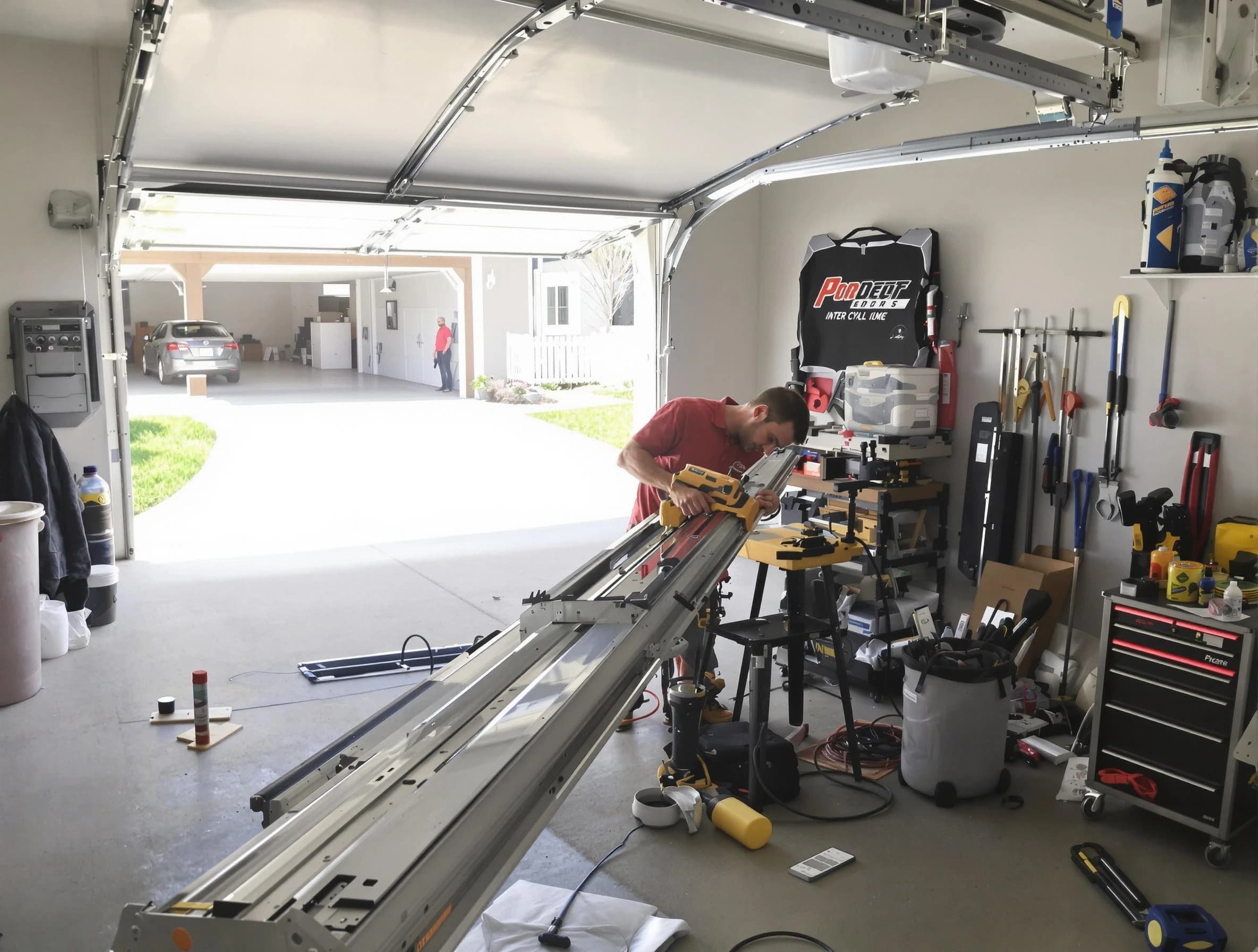 Victor Garage Door Repair expert performing track repair in Victor